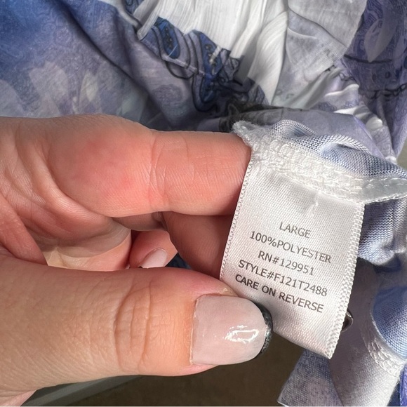 French Bazaar Blue Ruffled Top - Picture 4 of 5